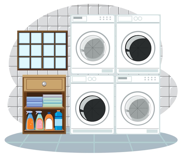 Laundry room objects set