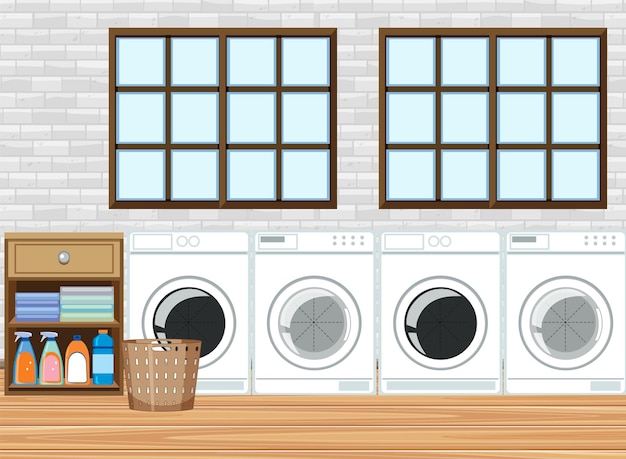 Laundry room with washing machine