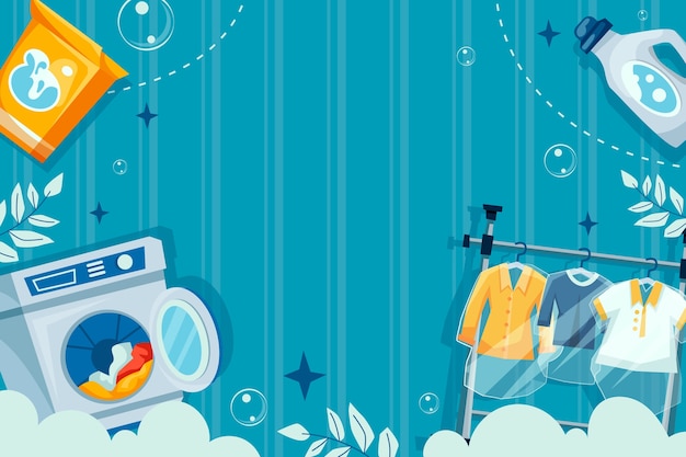 Laundry service background in flat design