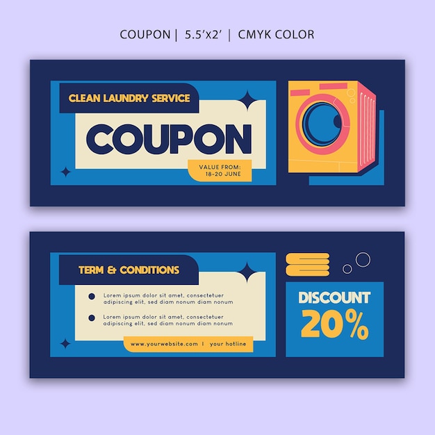 Vector laundry service coupon