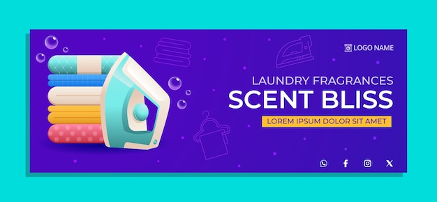 Vector laundry service   facebook cover template