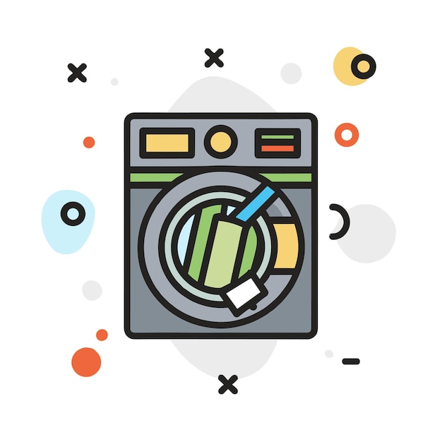 Vector laundry service icon simple laundry service colored flat icon on isolated white background