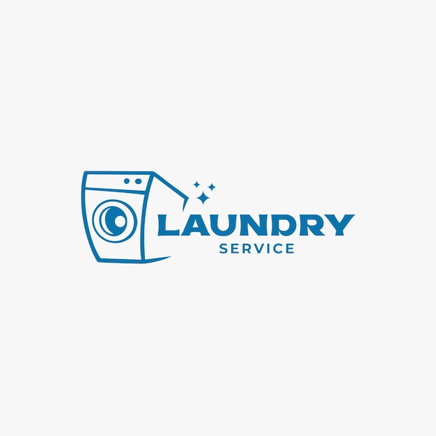 laundry service logo design template