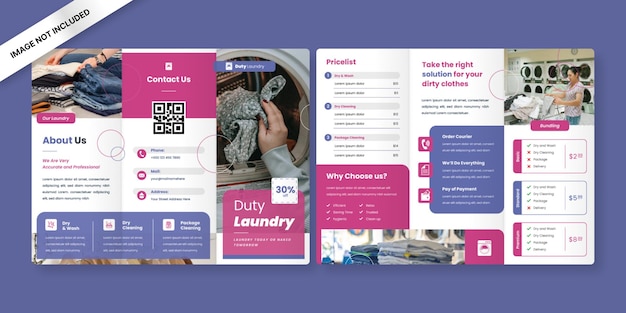 Laundry Service Trifold Brochure Template