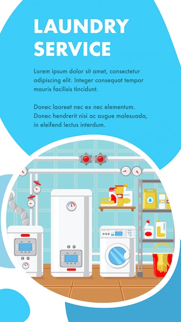 Laundry service website banner vector template.