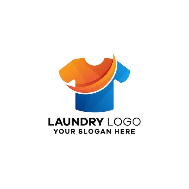 Laundry shirt gradient logo template