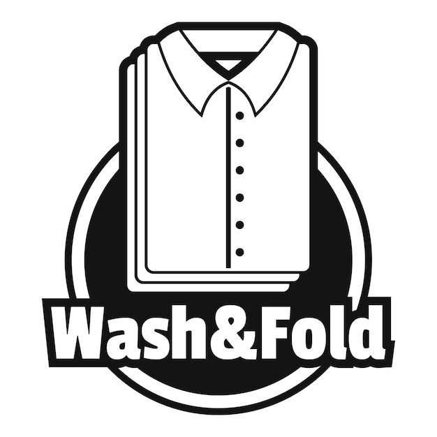 Laundry shirt wash and fold logo Eenvoudige illustratie van laundry Shirt wash and Fold vector logo voor webontwerp geïsoleerd op witte achtergrond