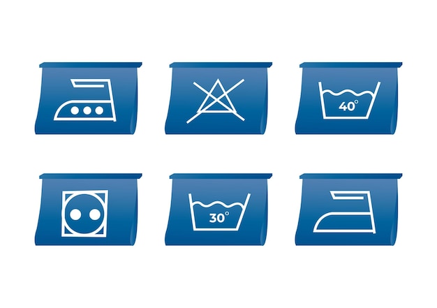 Vector laundry symbols icon set