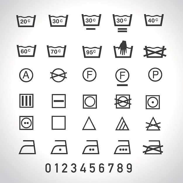 Vector laundry vector icons set full collection vector illustration eps 10 vector file