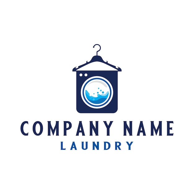 laundry vector logo design. t-shirt concept and water bubbles in the washing machine. for laundry bu