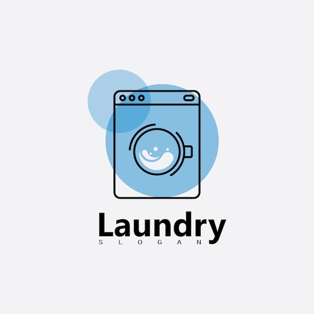 Laundry Washing Machine Logo With Circle for your laundry business icon