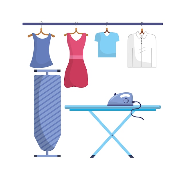 Laundry with electrical equipment and domestic job