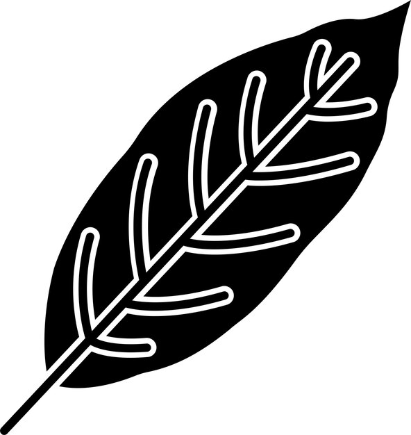 로 리프 고체 글리프 터 일러스트레이션