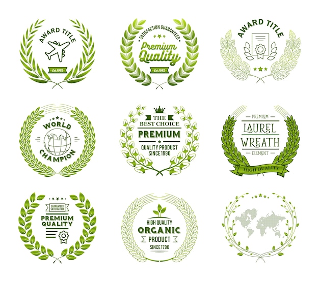 Vector laurel wreath badges vector