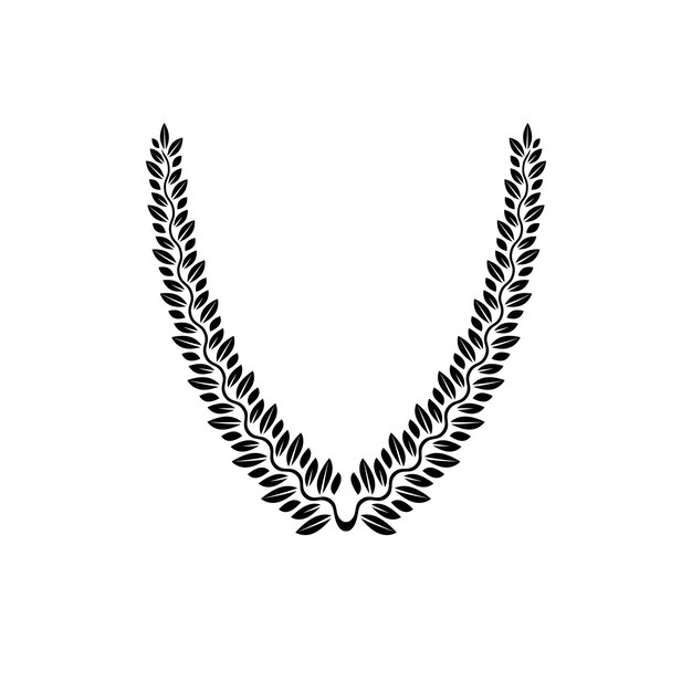 Vector laurel wreath bloemenembleem gemaakt in v-vorm. heraldische wapenschild decoratieve logo geïsoleerde vectorillustratie.