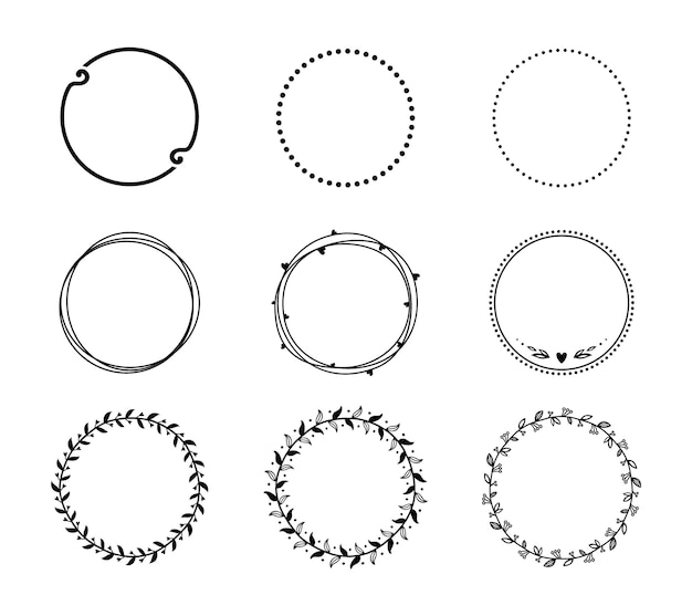 Laurel wreath circle flower frame for monogram logo and award design