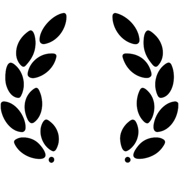 Vector laurel wreath detailed in racing stile pictogram