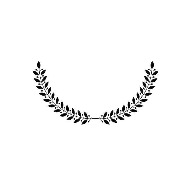 Vettore elemento araldico floreale di corona d'alloro. illustrazione vettoriale isolata del logo decorativo stemma araldico.