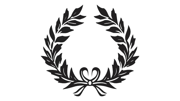 Laurel Wreath floral heraldic element Vector icon logo on white background