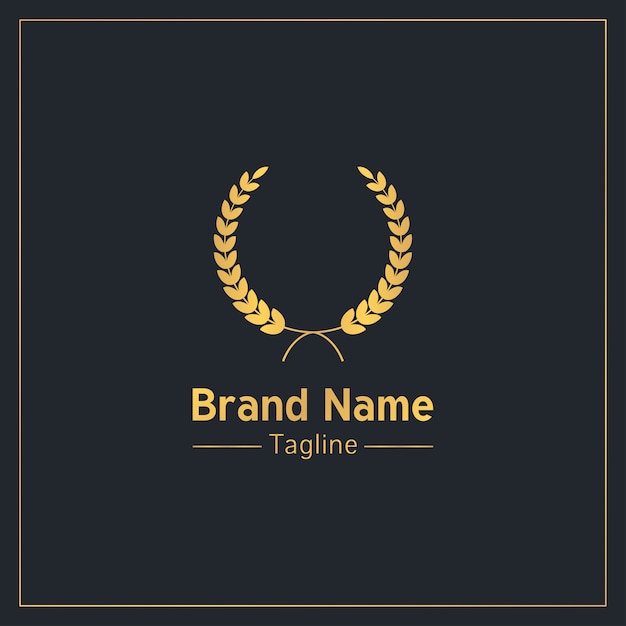 Laurel wreath golden upmarket logo  template