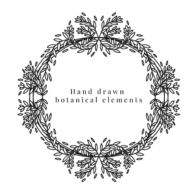 Vector laurel wreath hand drawn floral for decoration