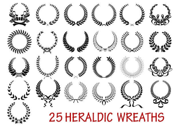 Laurel wreath heraldic set