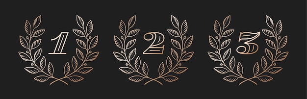 Laurel wreath icon with number