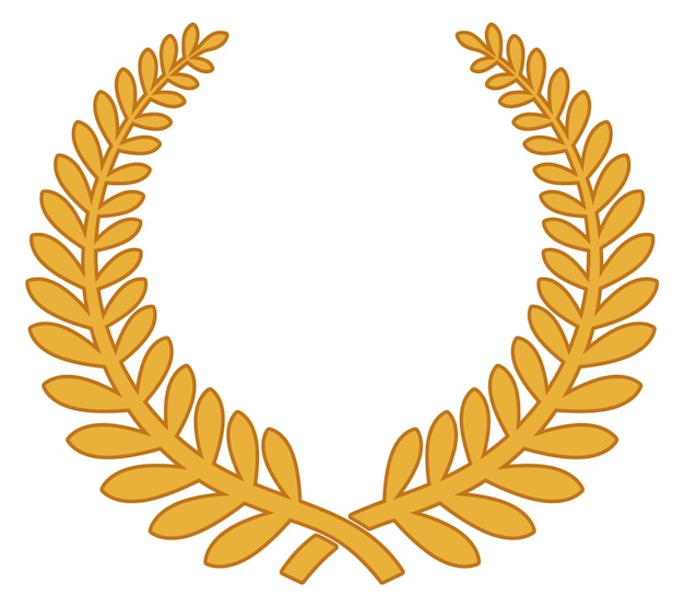 Laurel wreath insignia Ancient honor golden symbol