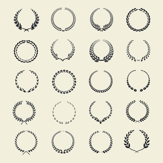 Vector laurel wreath set