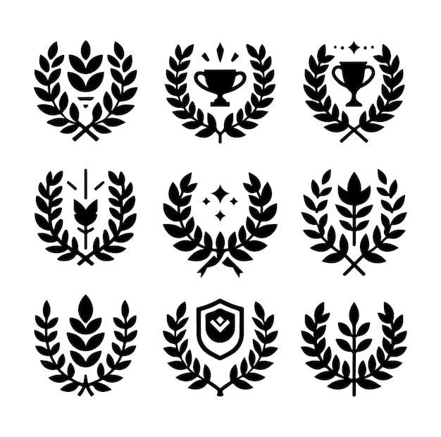 Laurel wreathes set vector