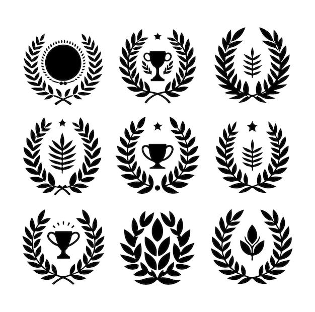 Laurel wreathes set vector