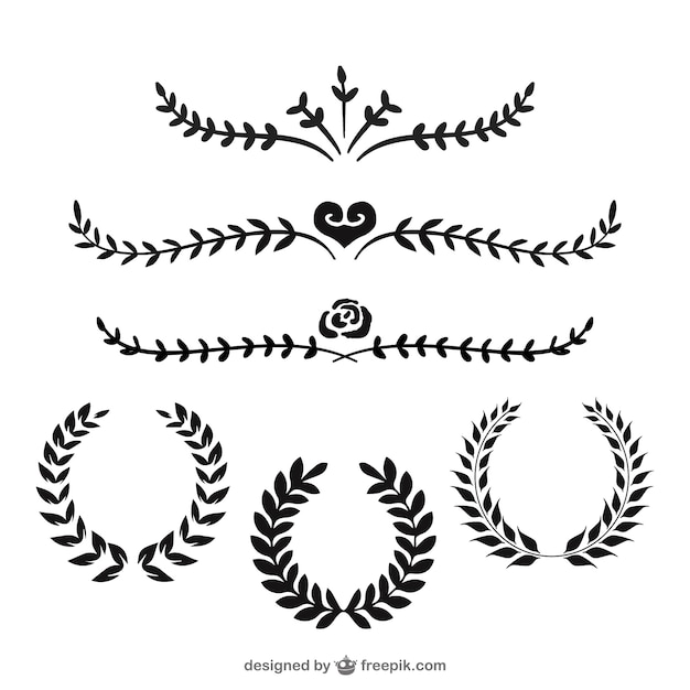 Laurel wreaths and dividers