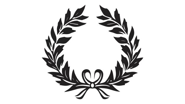 Vector lauwerkrans bloemen heraldische element vector pictogram logo op witte achtergrond