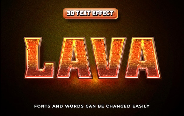 Lava 3d editable text effect style