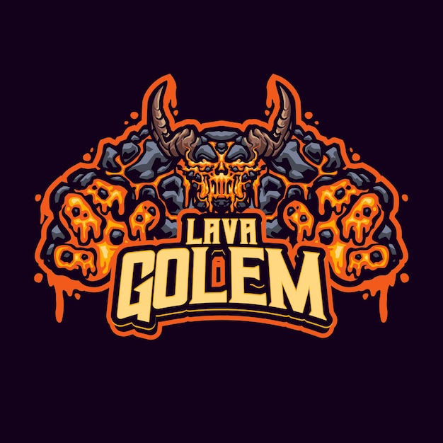 Lava golem mascot logo per esport e sport di squadra