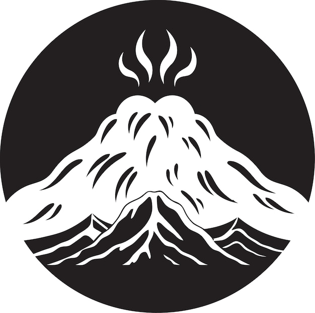 Lava lines volcano mountain in striking black vector molten marvel zwart logo voor vulkanische majesteit