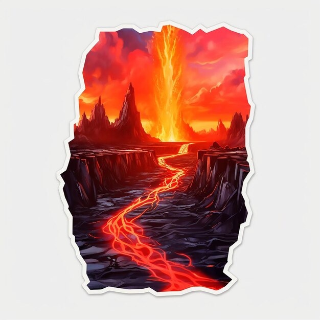 Vector lava nature volcano red hot fire illustration dark landscape magma orange volcanic rock heat