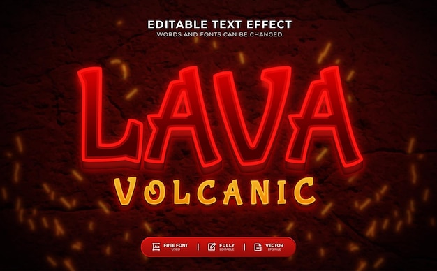 Lava volcanic editable text effect