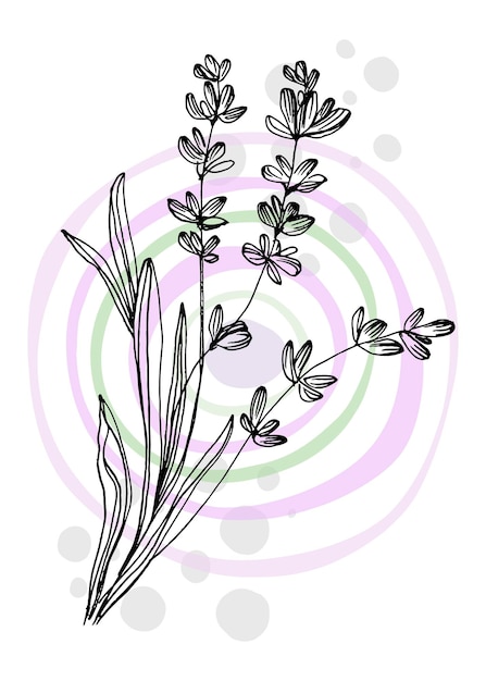 Lavendel abstracte handgeschilderde illustraties voor wanddecoratie briefkaart Social Media Banner