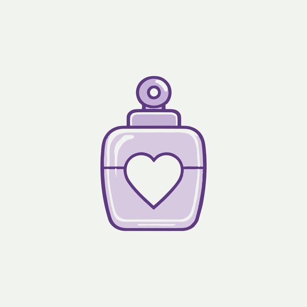 Vector lavender colored fragrance with heart on a simple background