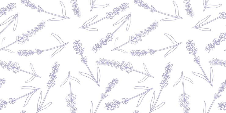 Vector ラベンダー カラフルなシームレスなベクトル パターン手描きグラフィック花テクスチャ背景スケッチ
