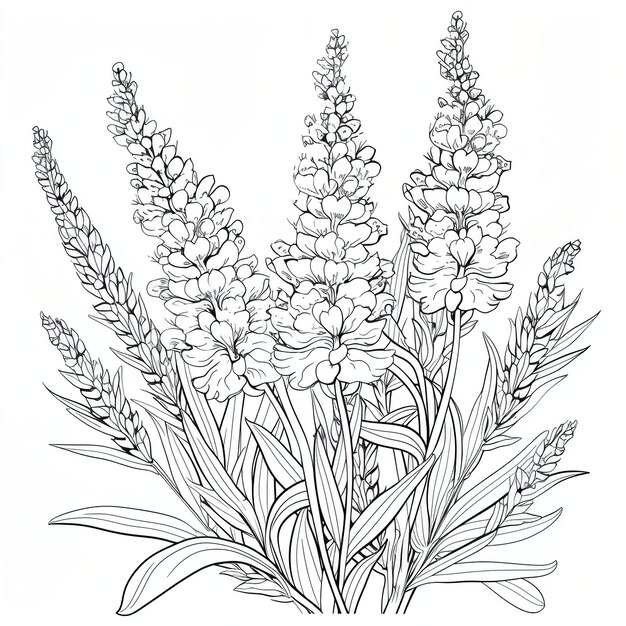 Vector lavender coloring book