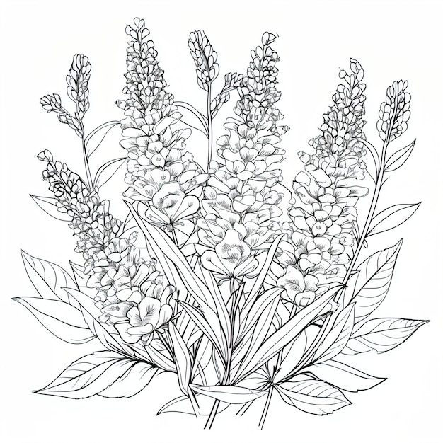 Vector lavender coloring book