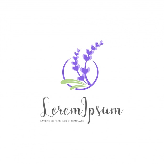 Vector lavender family farm logo template