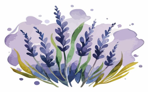 Vector lavender flower art illustration