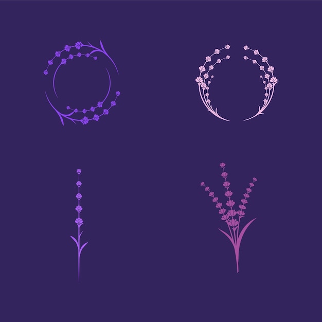 Lavender flower vector icon illustration