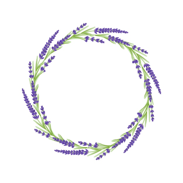 Lavender flowers floral wreath