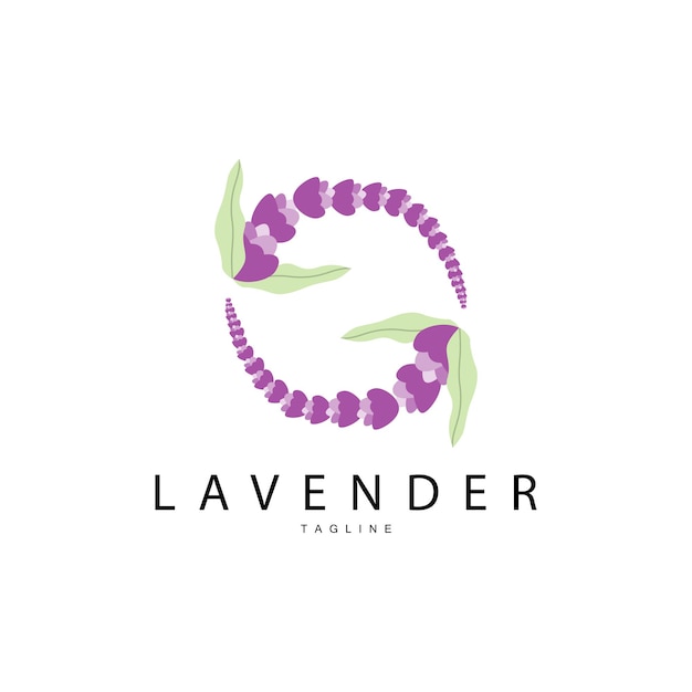 Vector lavender logo hand drawn wedding plant design vector lavender plant perfume illustration design