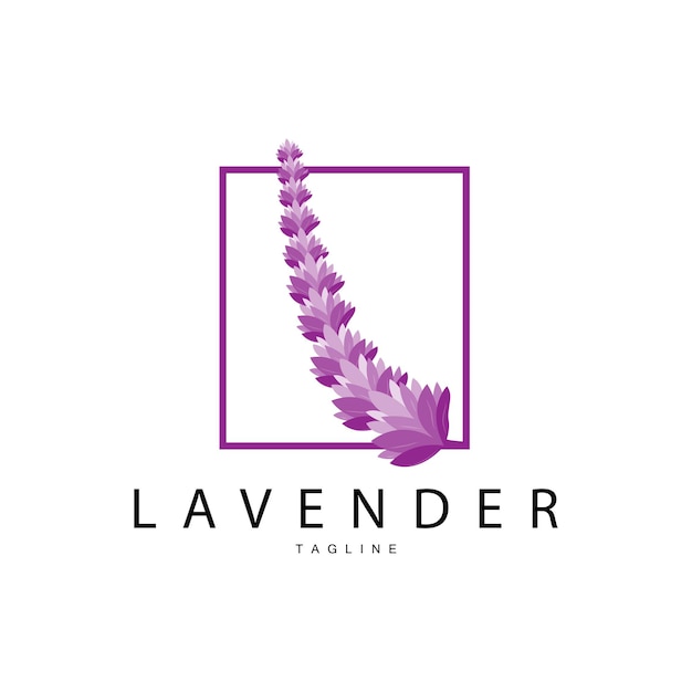 Lavender Logo Hand Drawn Wedding Plant Design Vector Lavender Plant Perfume Illustration Design