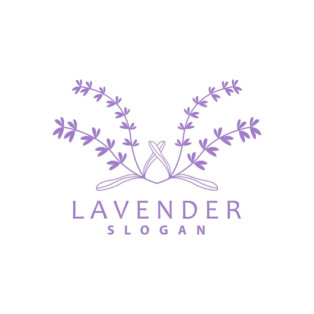 라벤더 로고 단순 우아한 보라색 꽃 식물 벡터 인사말 카드 디자인 배너 꽃 장식 라벤더 손으로 그린 결혼식 아이콘 기호 그림